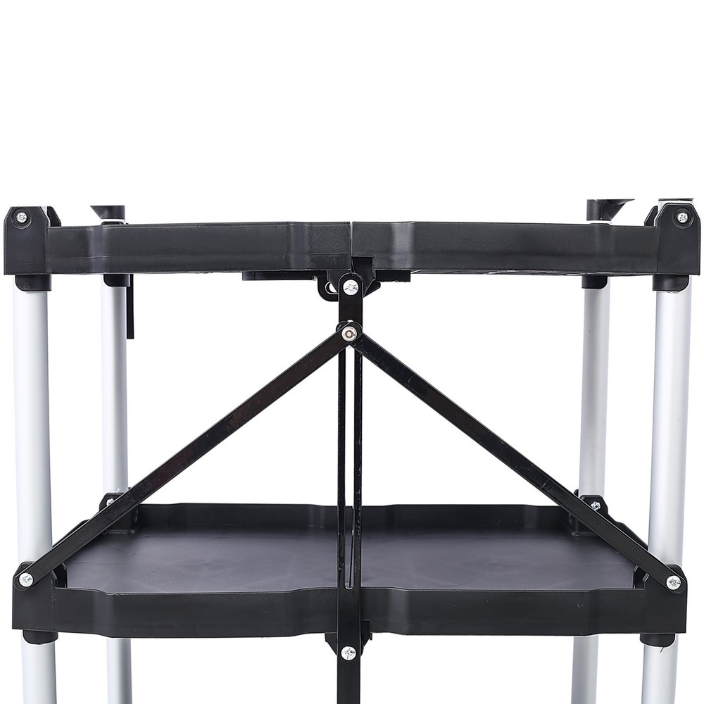 Pack-N-Roll 3-Layer Folding Cart Black 50 Lb Capacity per Shelf