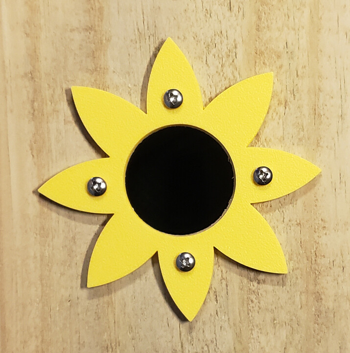 Flower Birdhouse Hole Protector - Yellow (Various Size Holes)