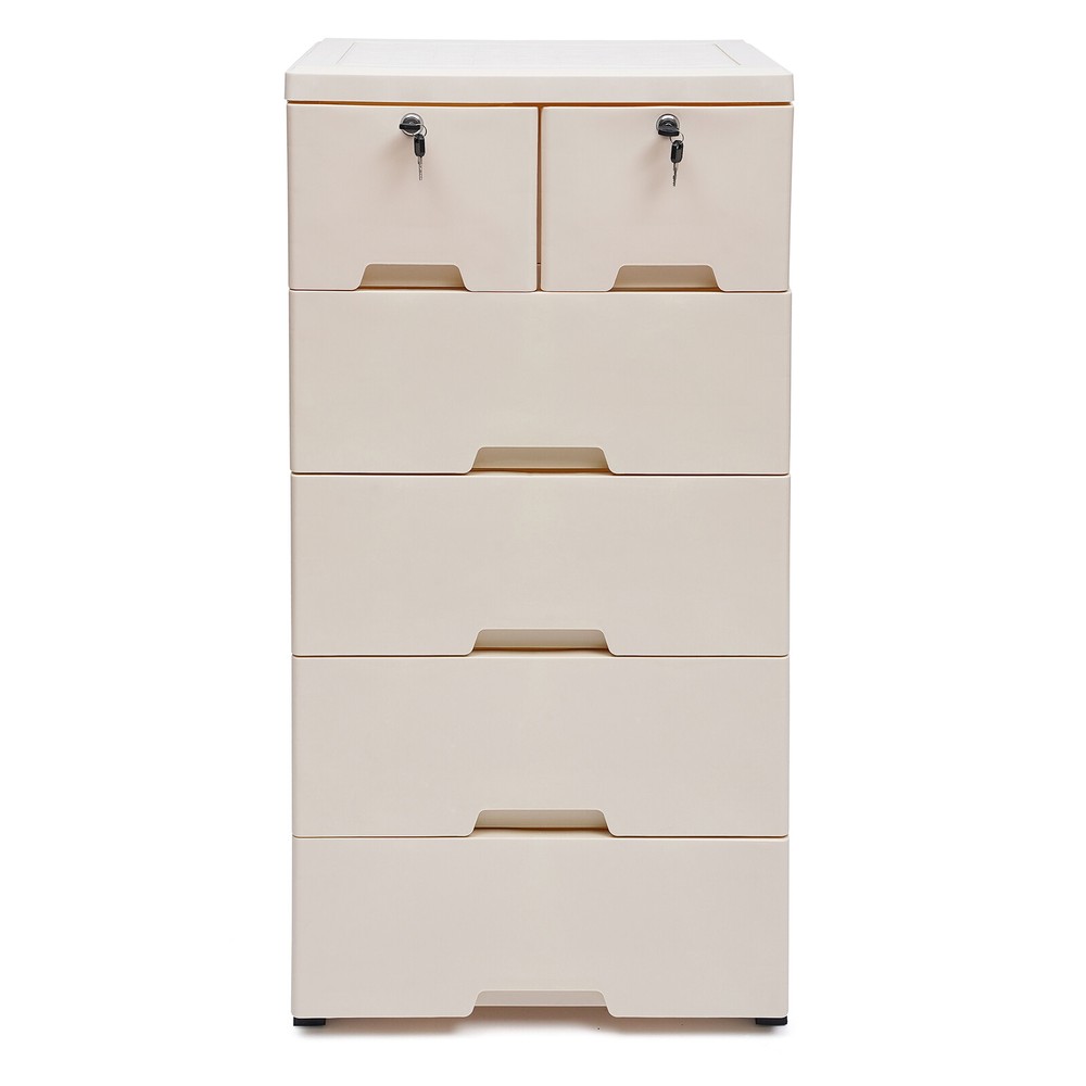 Movable Storage Cabinet PP Cabinet Garage Tool With 6 Drawers Lockable Cupboard