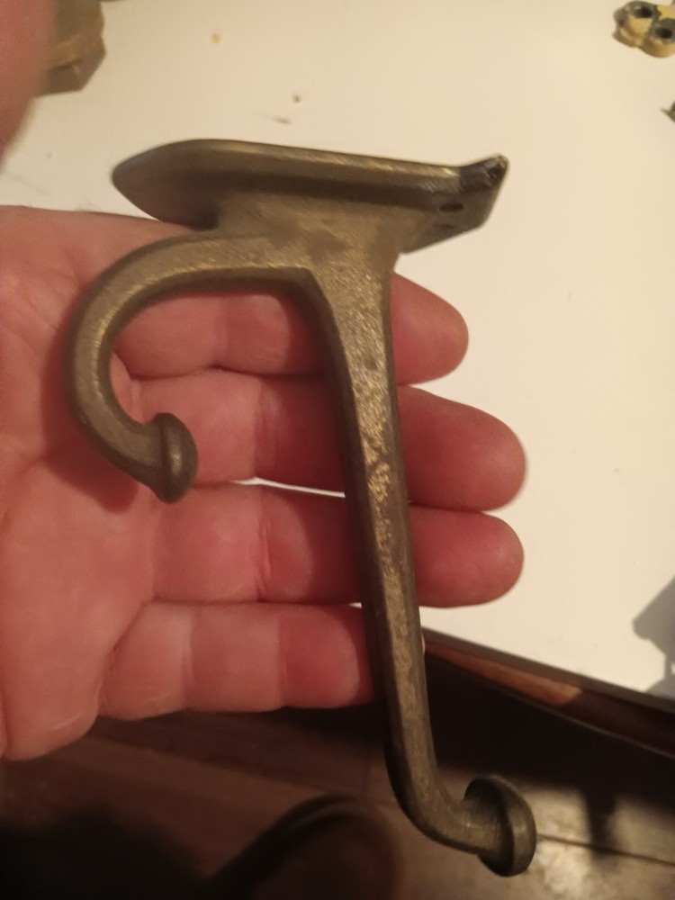 Vintage Solid Brass Coat Hook, Federal Style