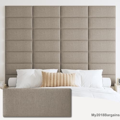 IFNOW Upholstered Wall Mounted Headboard, 3D Soundproof Wall