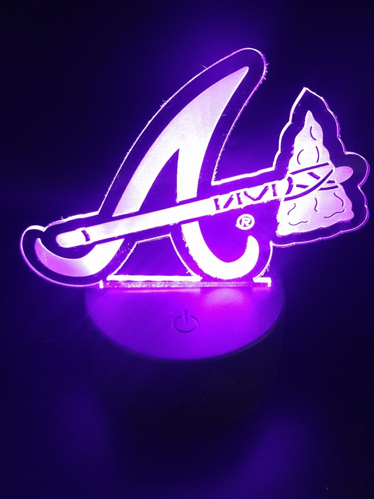 Edge Lit Tabletop Sign, Multi-Colored LED, Atlanta Braves Night Light