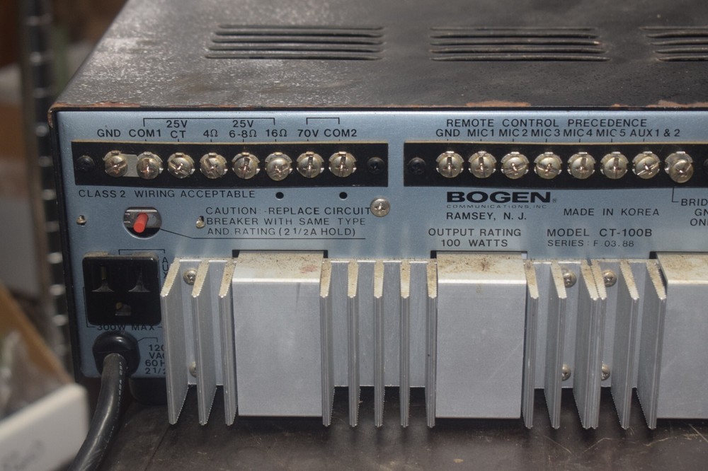 Bogen CT-100B Microphone Mixer /Amplifier - Tested and Working = 100 Watt