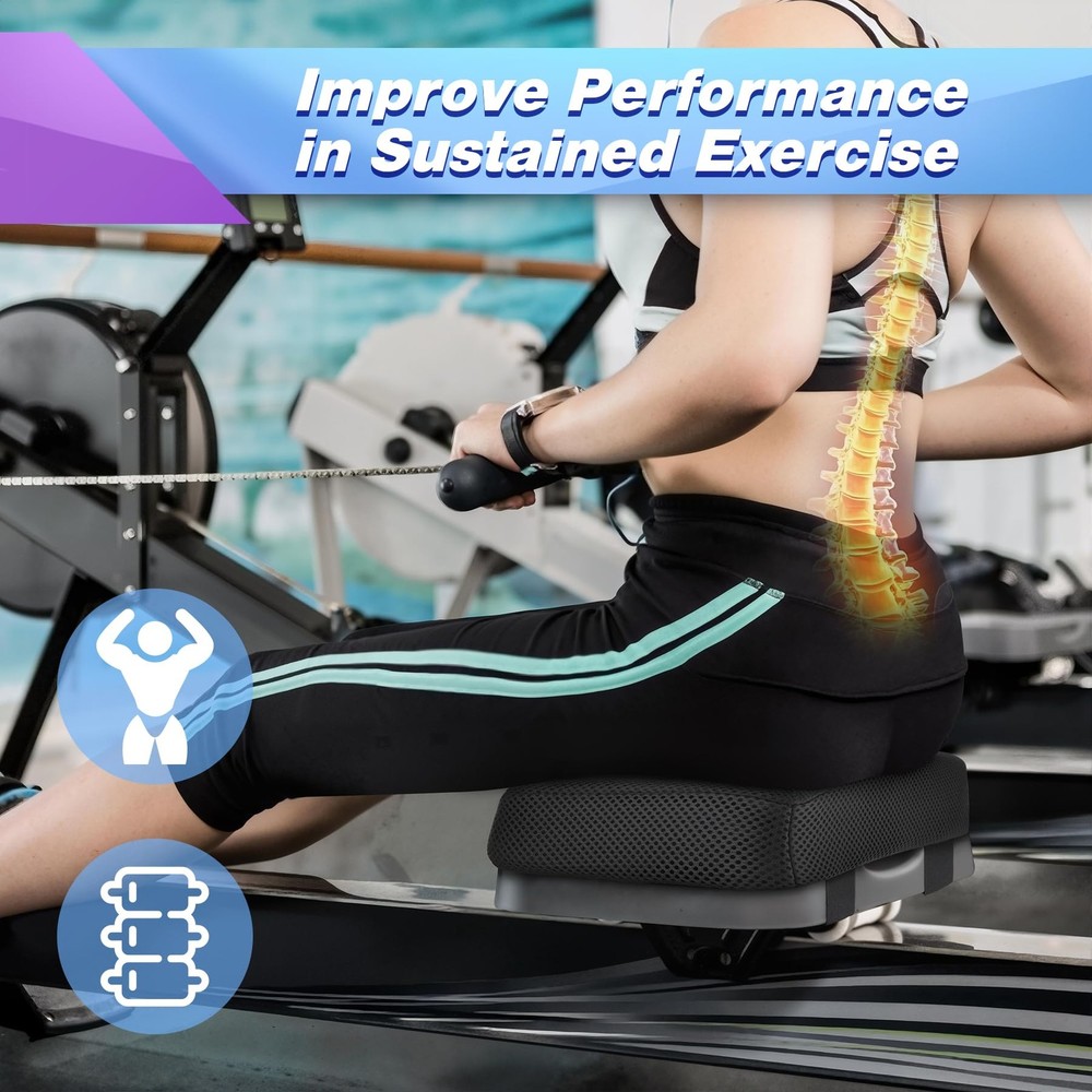 Rowing Machine Seat Cushion, Rower Machine Pad with Memory Foam, Rowing Machi...