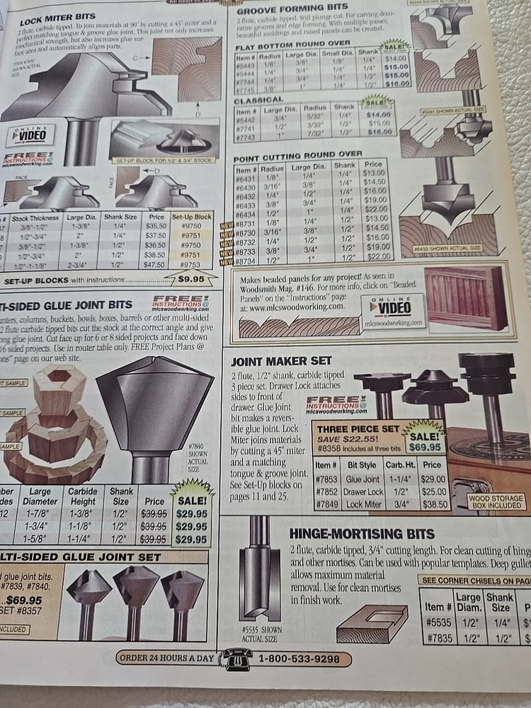 MLCS Woodworking Catalog Order Form Parts List 2008