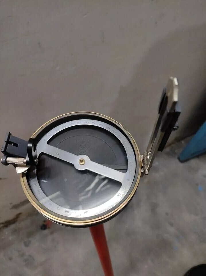 Indian Made Prismatic Compass For Basic Survey & Topography 4" w/ Fold Tripod