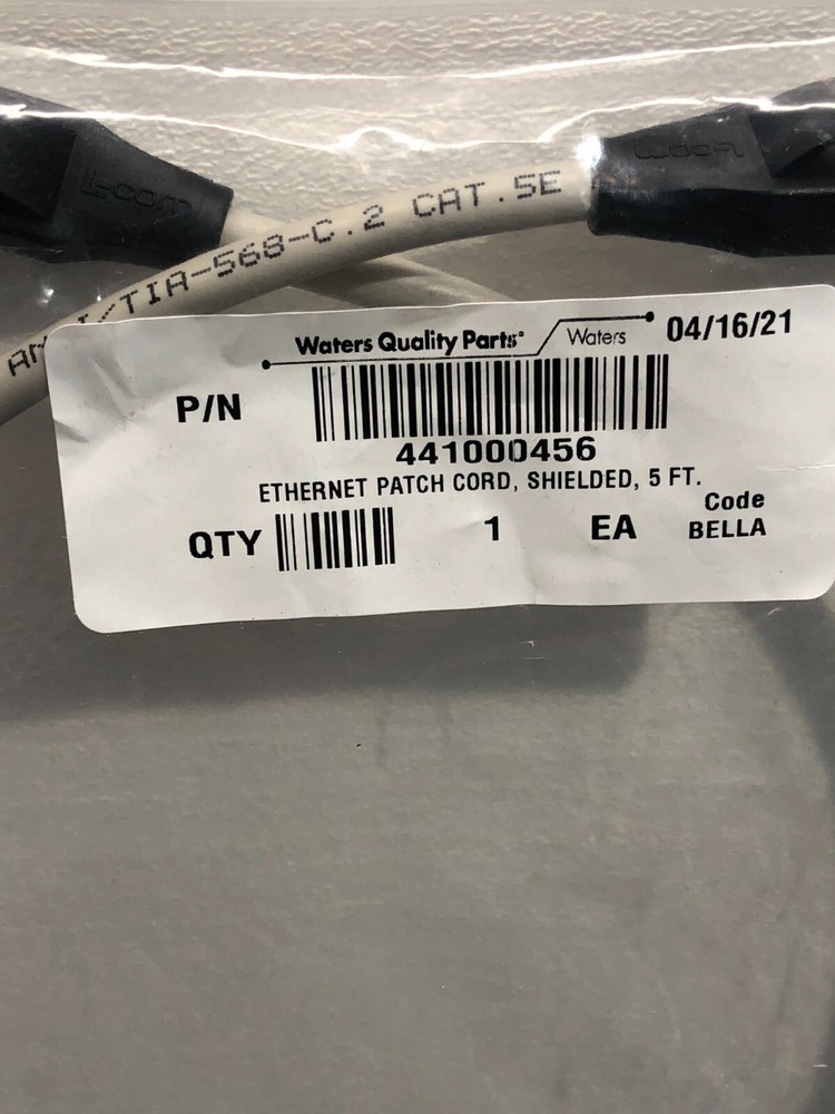 Waters PN 441000456 Ethernet Patch Cord Shielded 5FT
