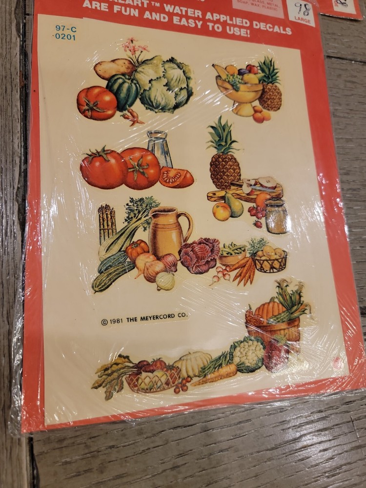 Vintage Meyercord Fruit vegetables Decals
