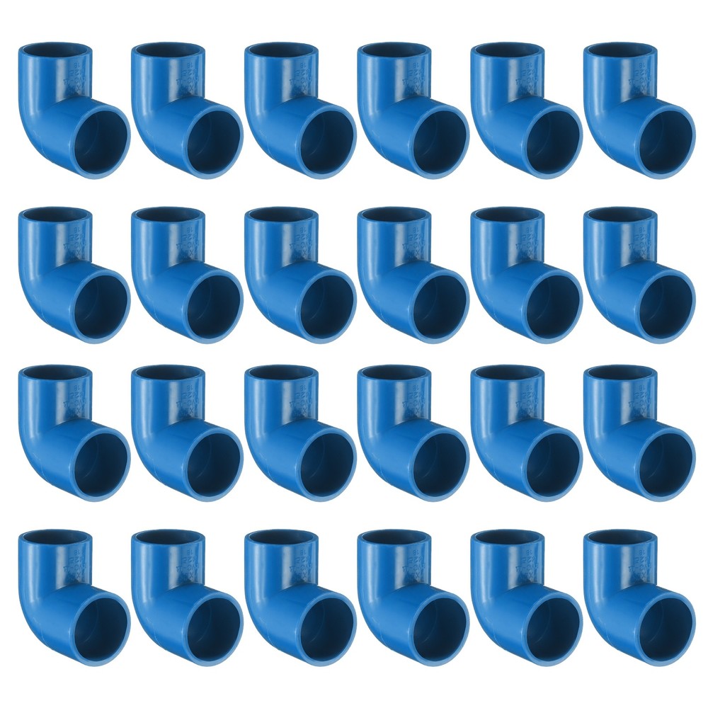 24 Pcs 3/4 Inch 90 Degree Elbow Pipe Fittings 2 Way, Blue