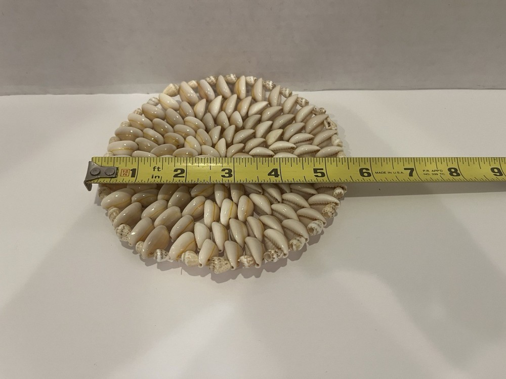 Vintage Cowrie Seashell Shell Trivet 5.5”
