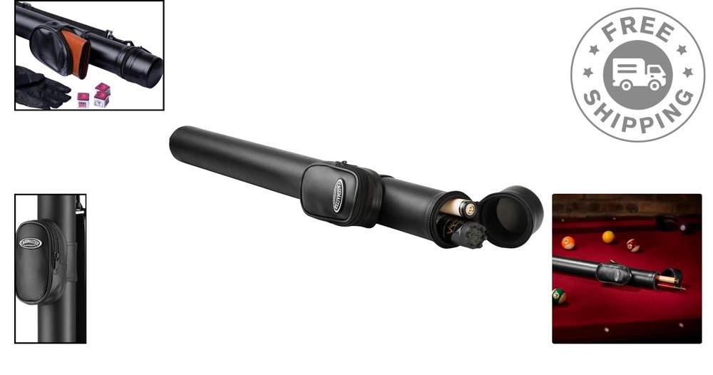 Protective Q-Vault Supreme Pool Cue Case with Spacious Accessory Pocket