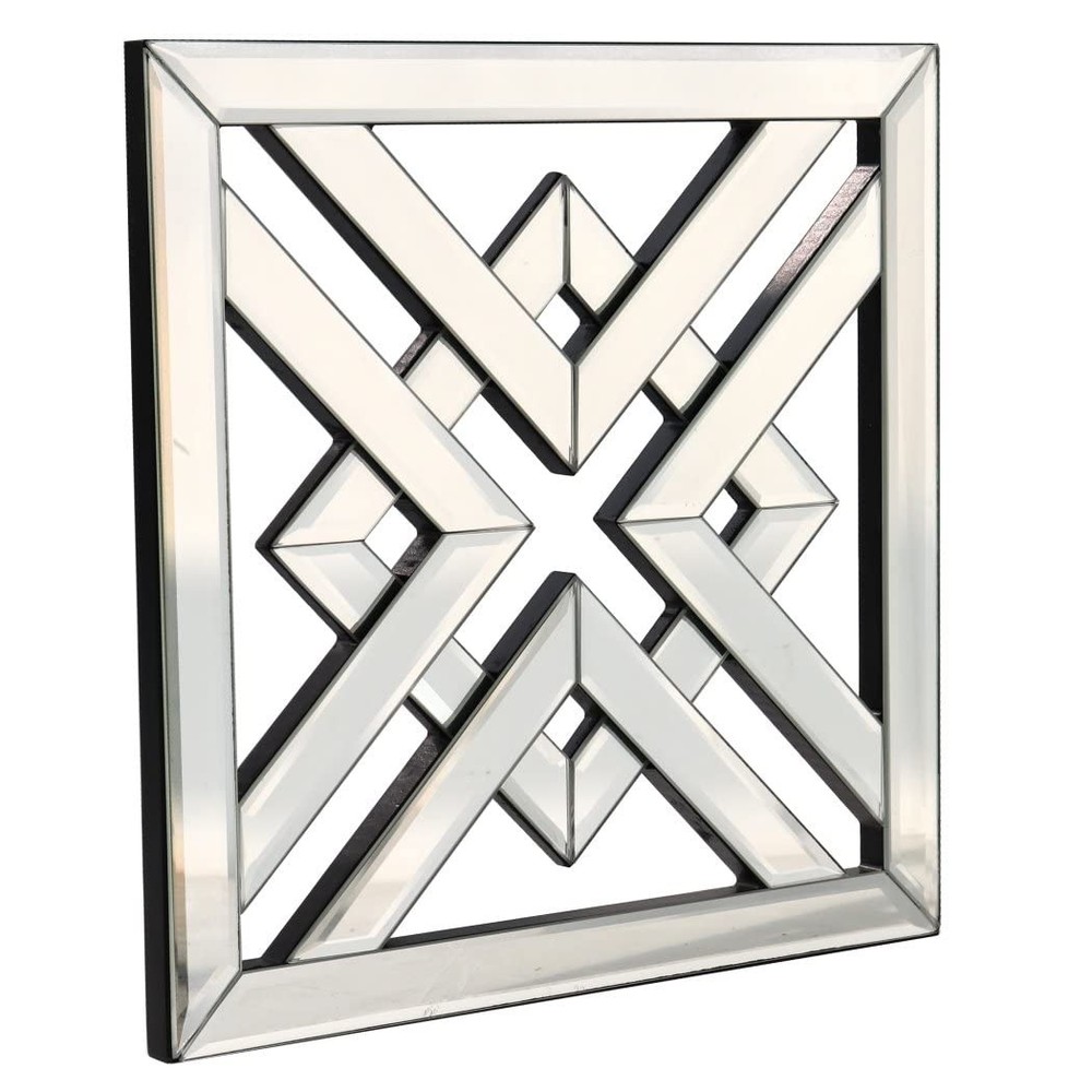 Decor Mirror Size 12x12 inches Square Mirrored Silver Wall Decorative Mirror ...