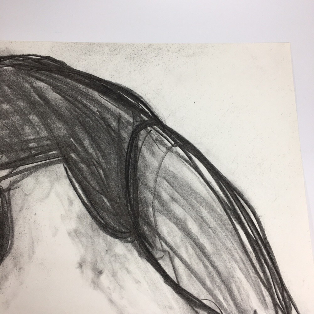 Kip Gresham Unsigned Original Charcoal Drawing Gymnast Curwen Archive #15