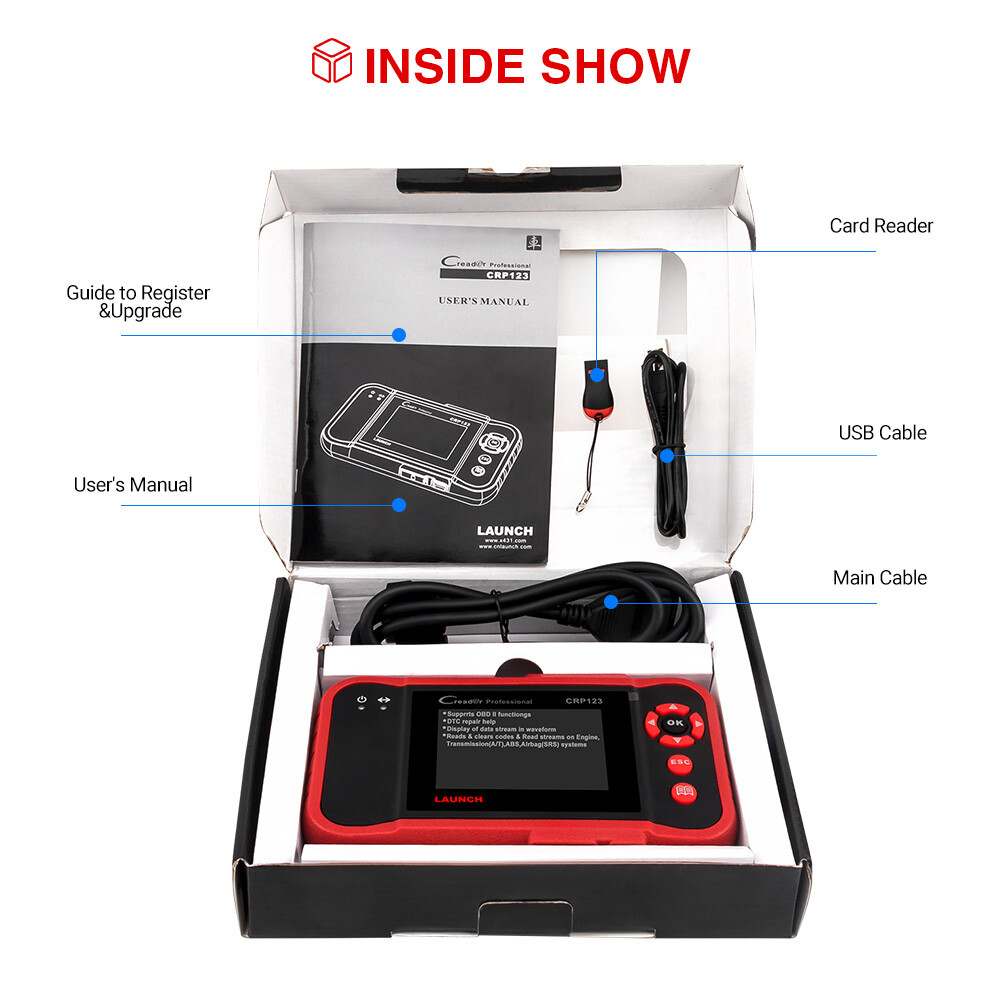 LAUNCH CRP123 PROS V OBD2 Scanner Engine ABS SRS Code Reader Car Diagnostic Tool
