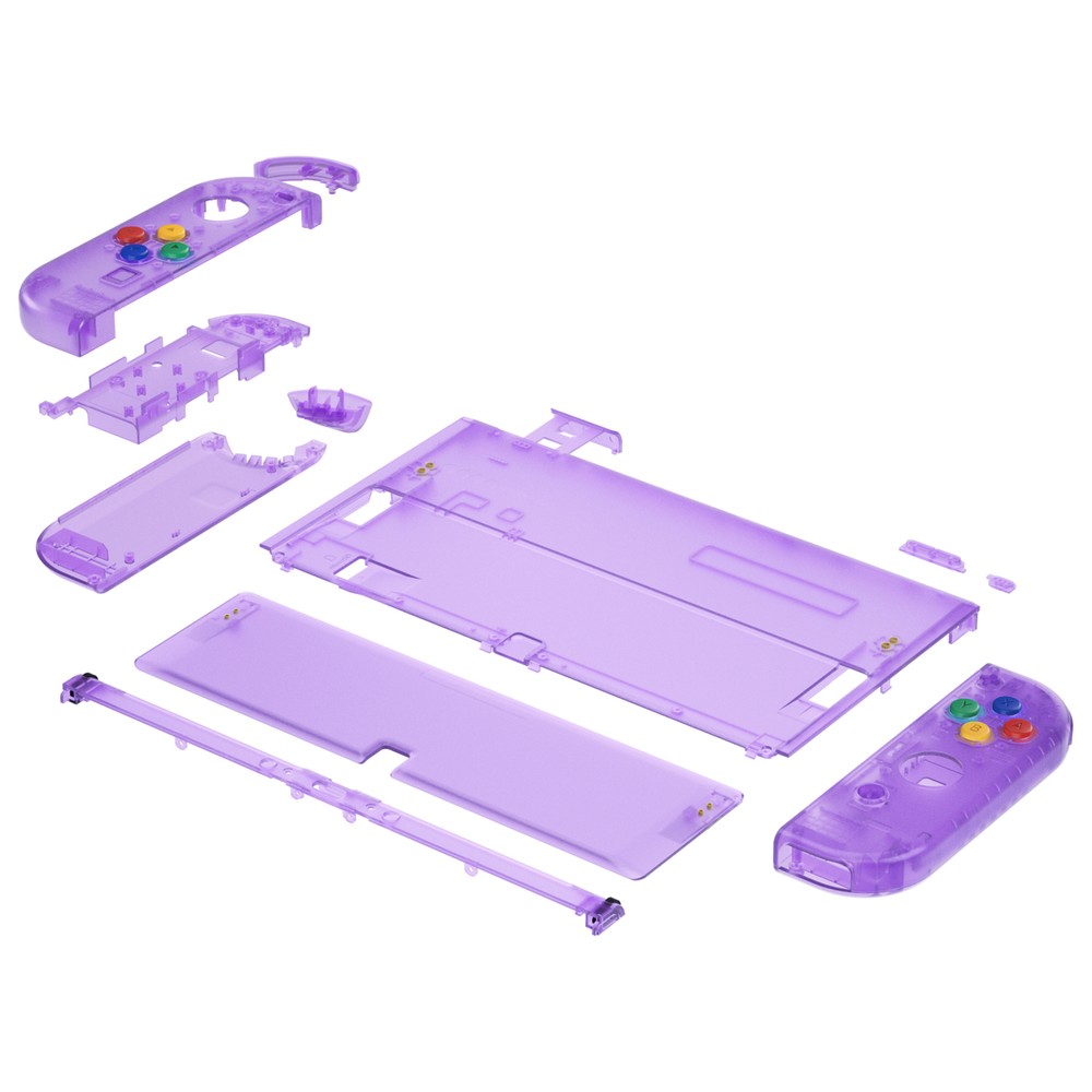 For Nintendo Switch OLED Clear Replacement Full Housing Shell Button Joy-con Key