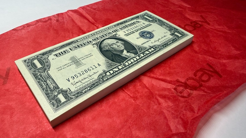 $1 Silver Certificate 1957 One Uncirculated Gradable Sequential Note Perfect UNC