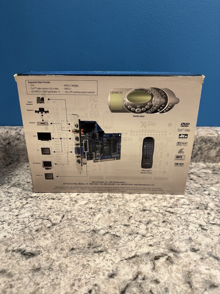 Sigma REALmagic XCard PCI DVD Decoder & RARE REMOTE Retro PC CRT TV Untested