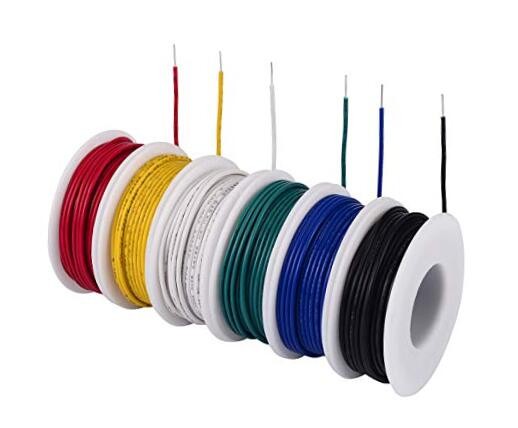24 AWG Solid Core Hookup Wire Kit, 6 24 AWG Solid Core 6 Colors 30 ft