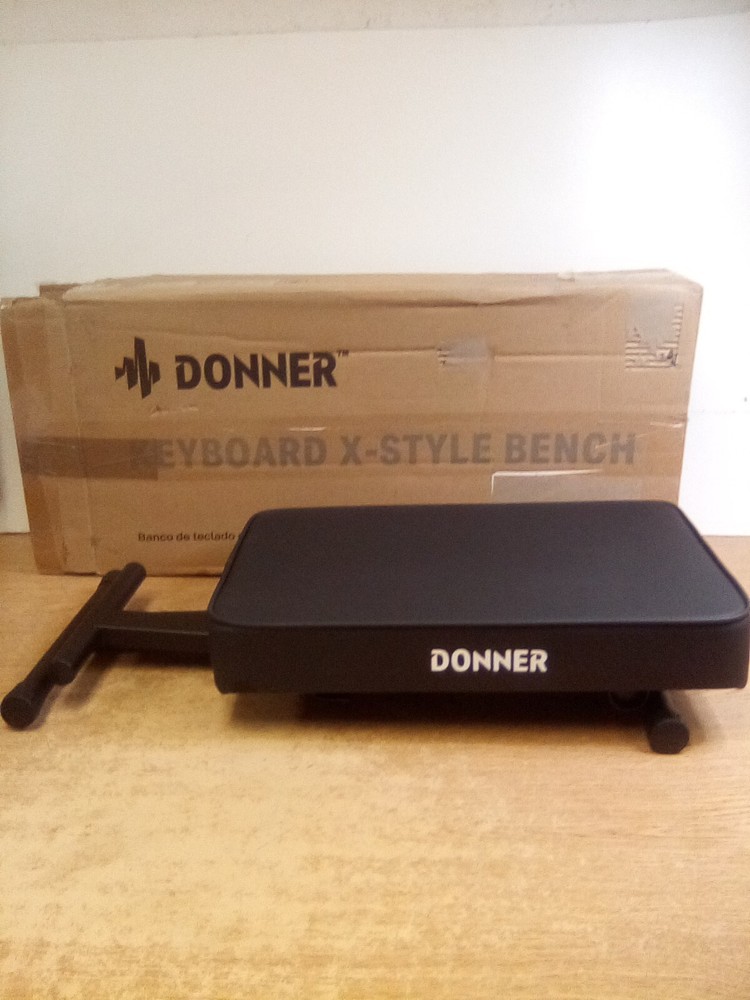 Donner Adjustable Piano Keyboard X-Style Bench, Black