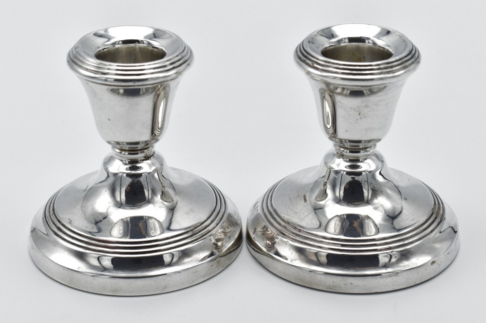 Vintage Solid Silver Dwarf Candlesticks Sterling 1992 Candle Holders