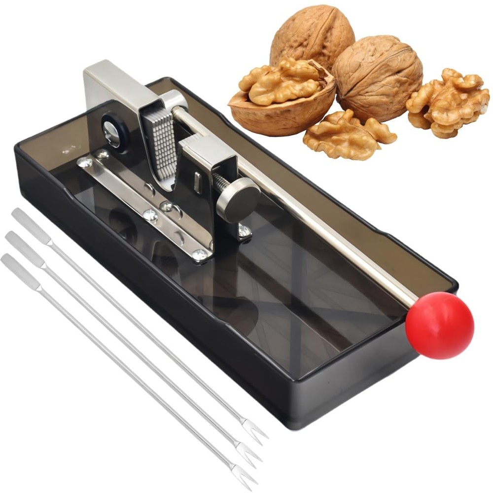 Nut Crackers with Adjustable Jaws, 3 Picks Included | Effortless Shelling Tool