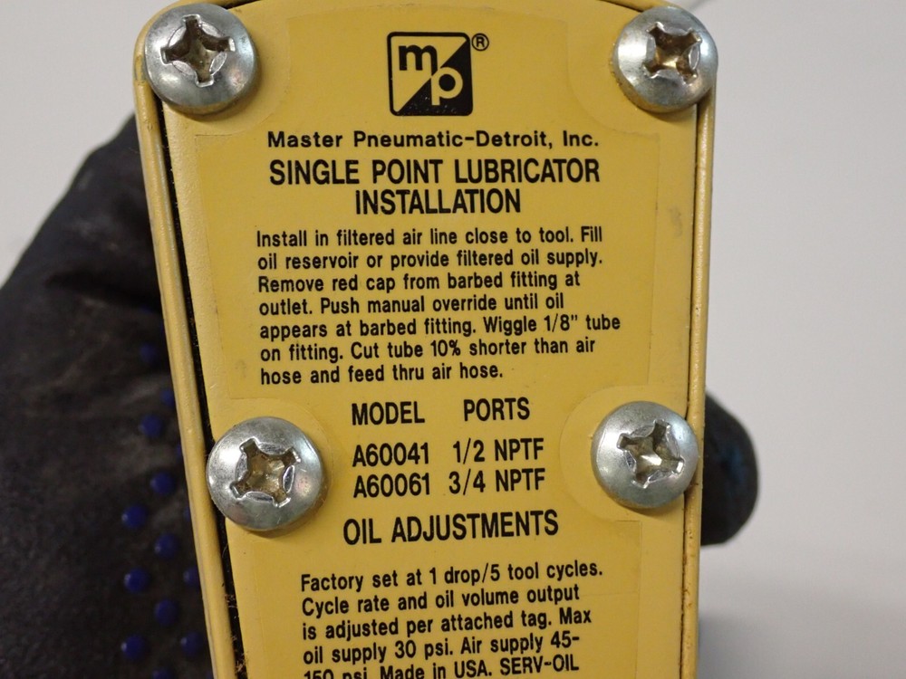 SPL MP MASTER PNEUMATIC A600 LUBRICATOR SINGLE POINT