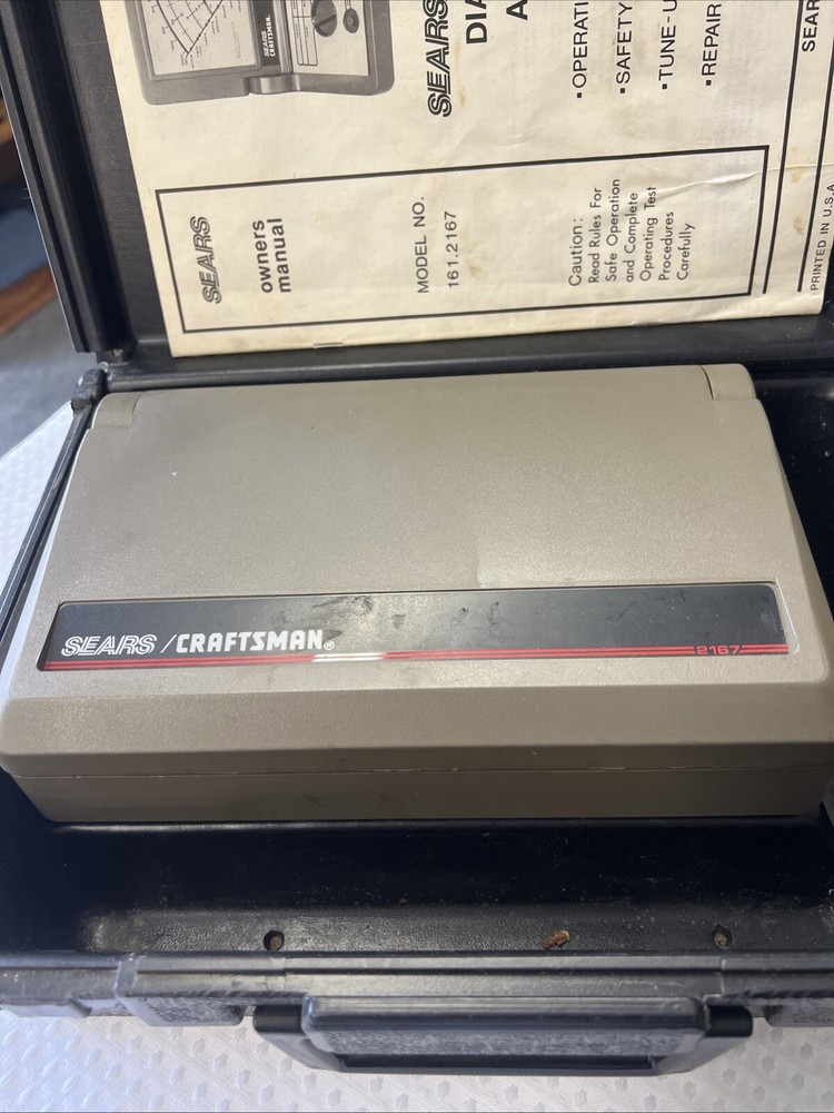 SEARS CRAFTSMAN DIAGNOSTIC ANALYZER W/ ORIGINAL CASE-CABLES & MANUAL-NOT TESTED