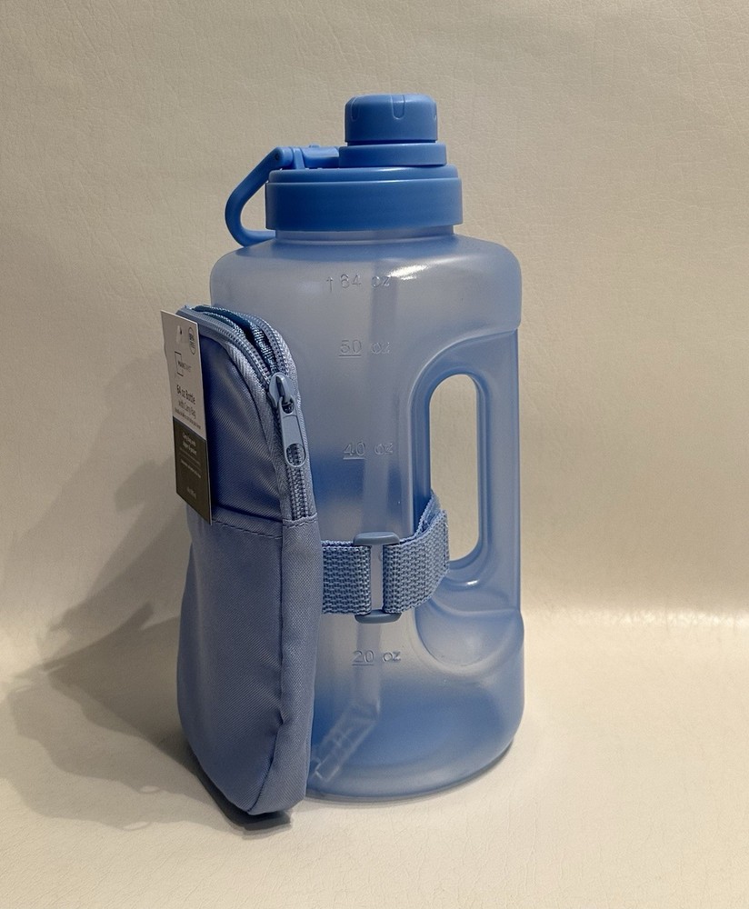 Mainstays - 64oz Blue Plastic Water Bottle and Accessory Bag