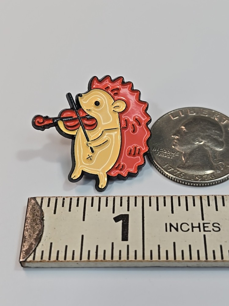 Hedgehog With Violin Lapel Pin