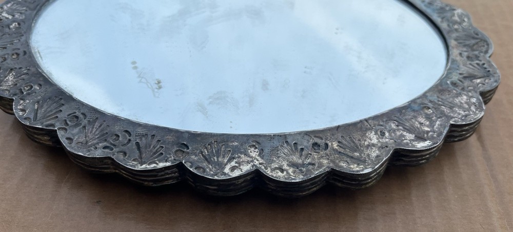 Antique Ornate 800 Silver Mirror