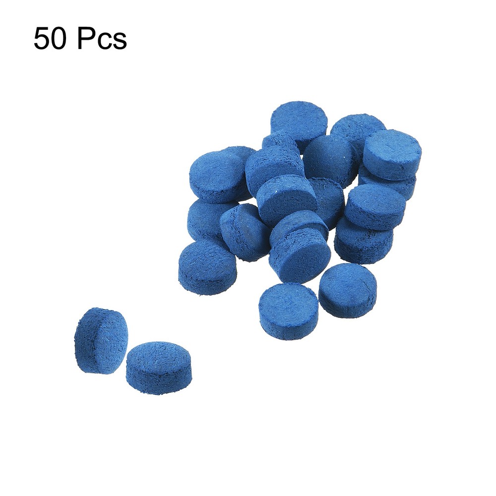 9mm Billiard Slide Stick Tips, 50pcs Replacement Tips, Blue