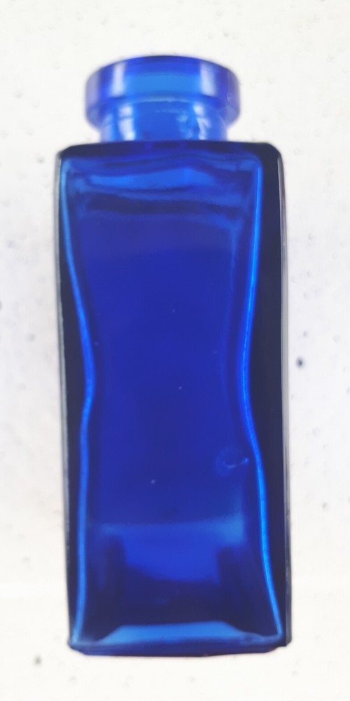 Blue Cobalt Glass Bottle Square Rectangular Vintage