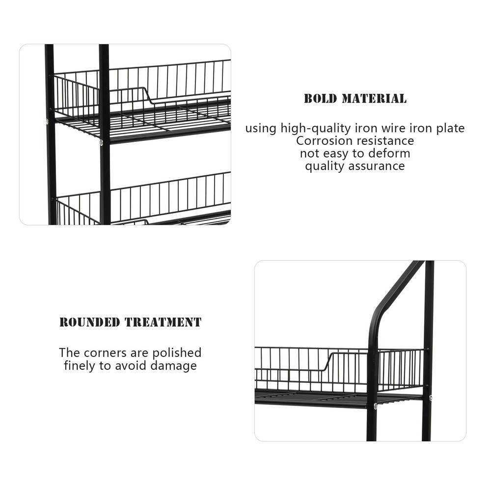 4-Tier Adjustable Rolling Snack Rack with Hanging Board - Freestanding Display
