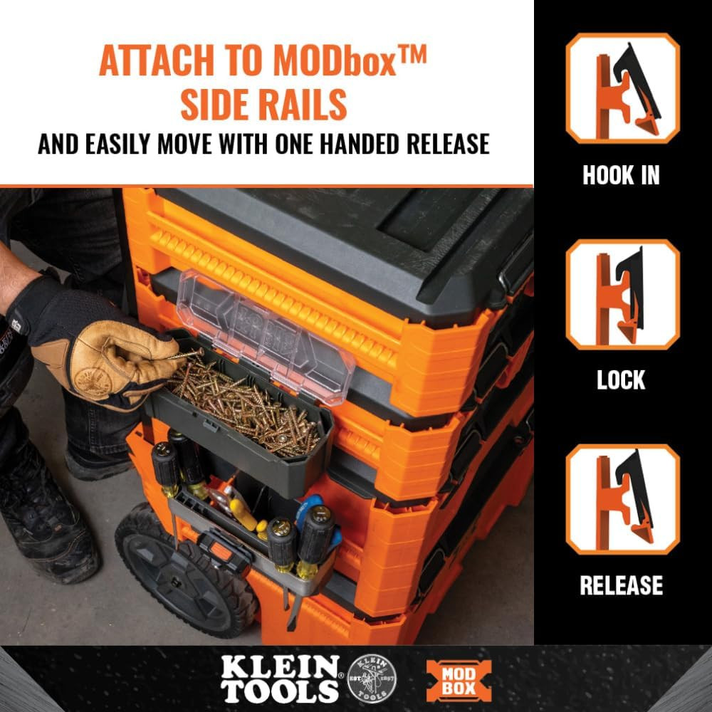 Klein Tools 54815MB Modbox Parts Bin, Modular Tool Storage System Side Mounting