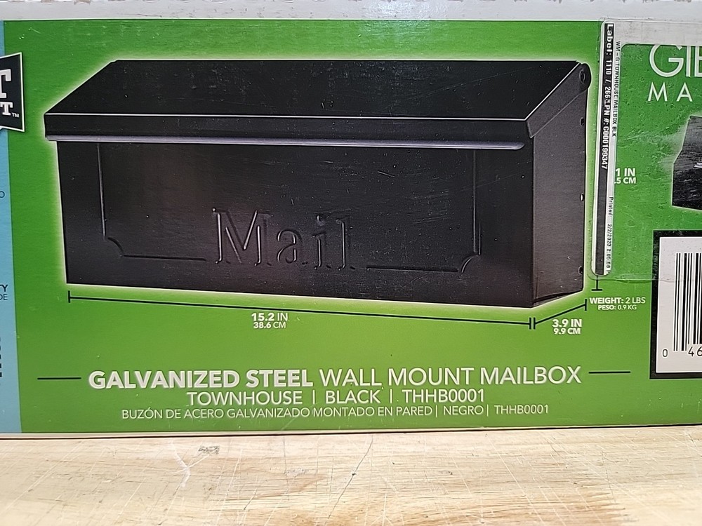 Gibraltar Mailbox Small Capacity Galvanized Steel Wall-Mount Black