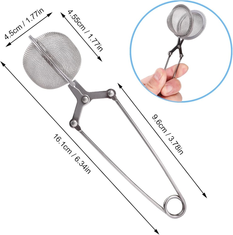 Tea Strainers for Loose Tea, 4 Pack Tea Infuser with Handle Fine Mesh Tea Bal...