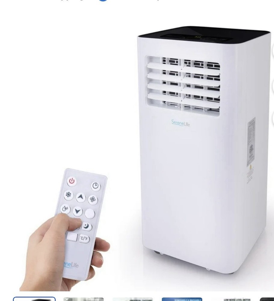 SereneLife SLPAC105W 300 Sq Ft 10000 BTU Portable Air Conditioner w/Remote