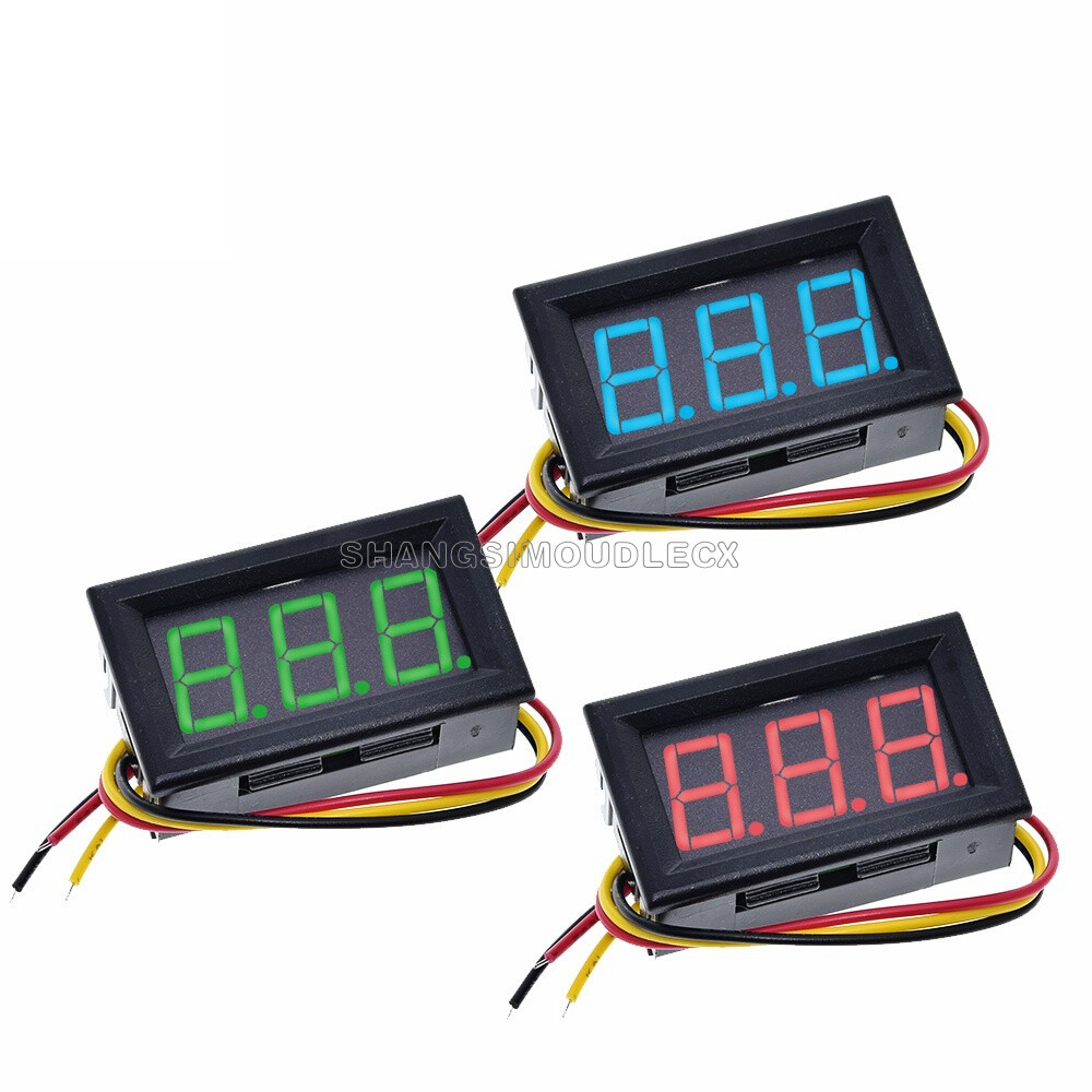 DC 0-100V LED Digital Display Blue/Red/Green Voltmeter LED Voltage Panel Meter-