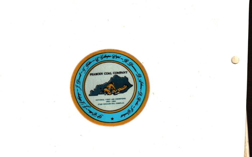 NICE OLD MINE RESCUE  PEABODY  COAL CO COAL MINING STICKER # 84