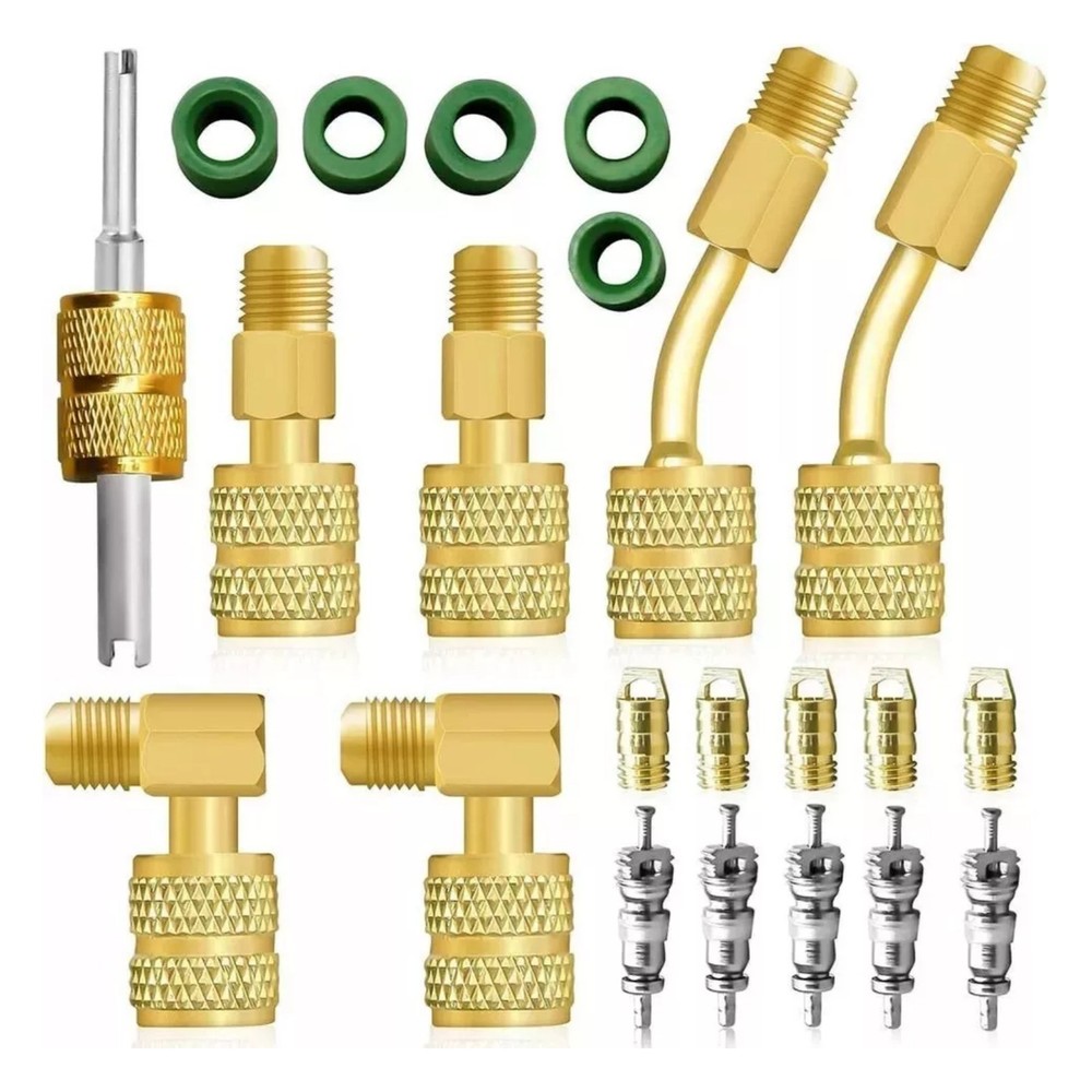 R410A Adapter Kit Mini Split Adapter 5/16 To 1/4 Coupler Premium Brass+Rubber