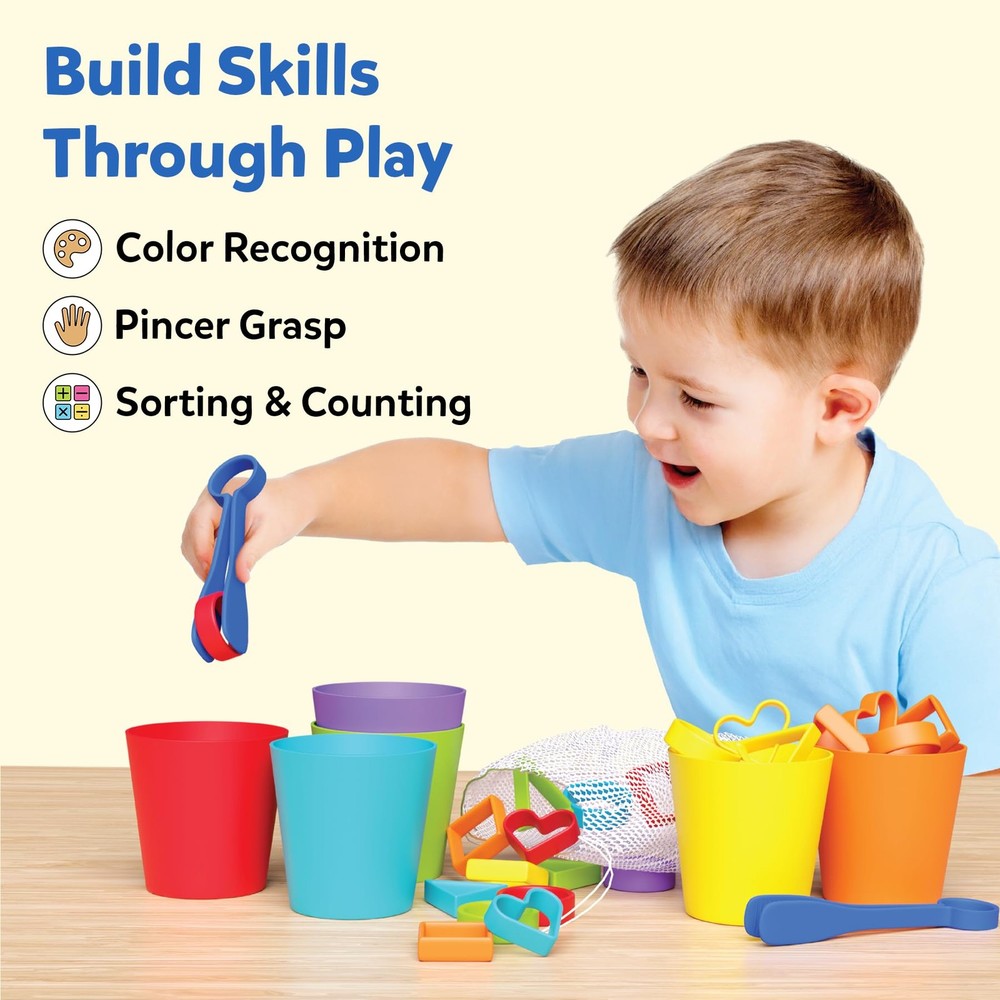 Silicone Rainbow Sorting Game - Learning & Educational Toy, Sorting, Counting...