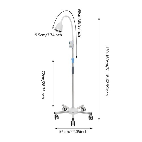 Adjustable Height 7-LED Surgical Examination Lamp with Mobile Base