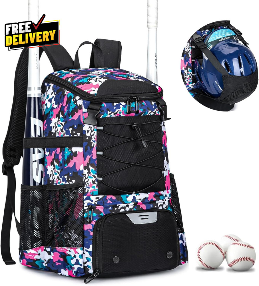 40L Baseball & Softball Backpack Large Capacity Bat Bag with Shoe Compartment…