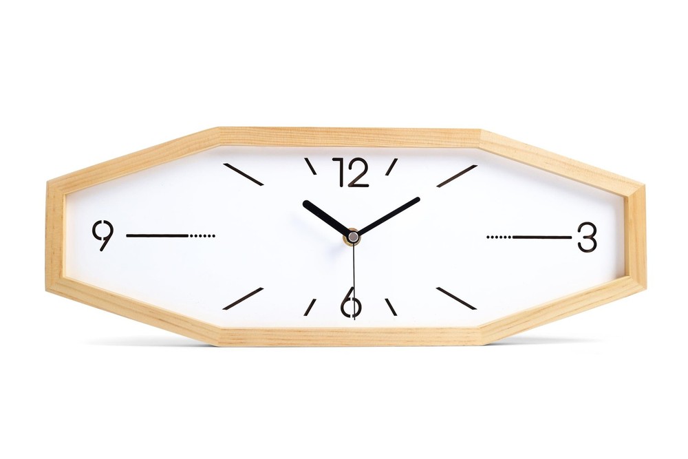 Wooden Retro Wall Clocks, 18 Inches Square Clocks Rectangular Wall Clock Batt...