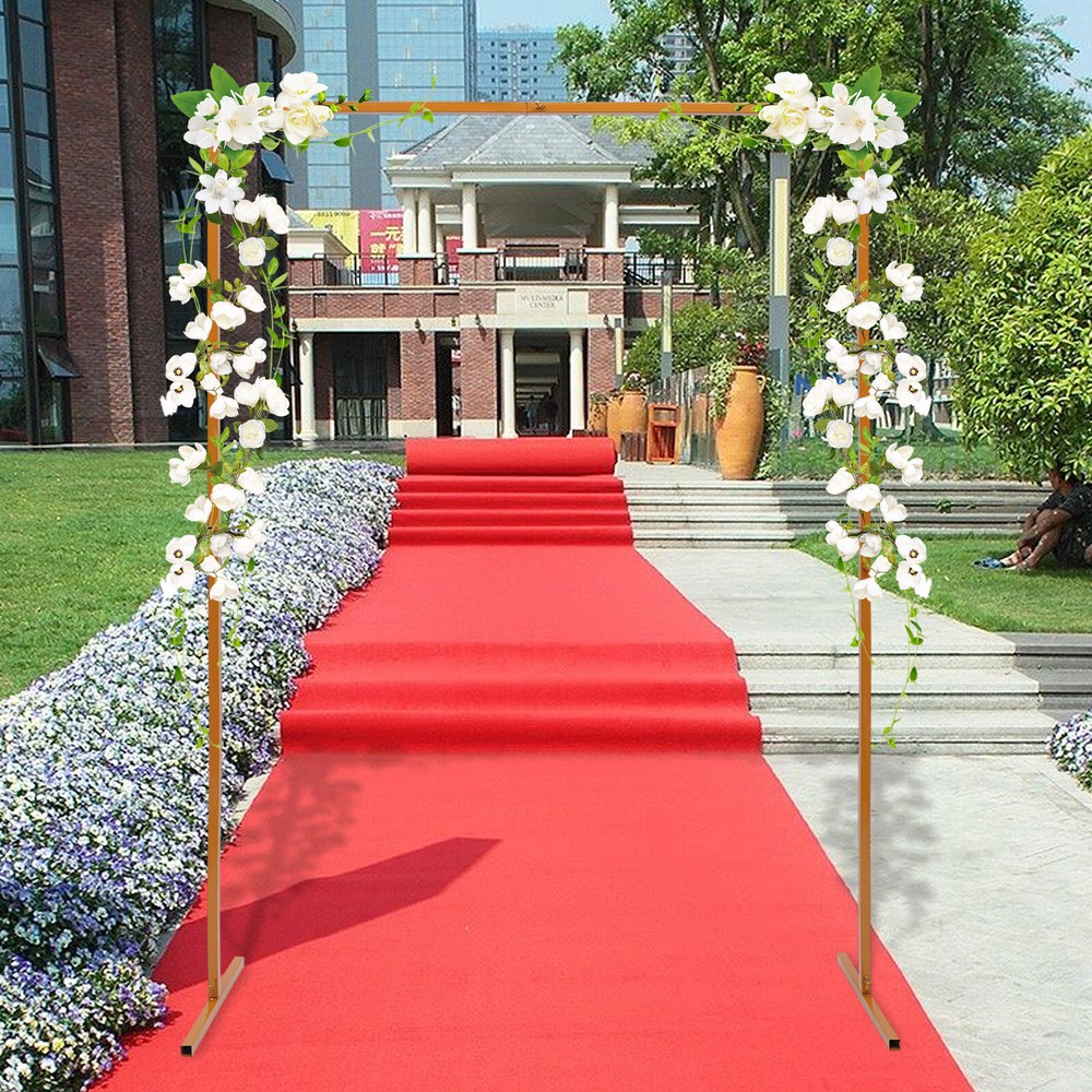 Wedding Arch Rack Rectangular Flower Decor Frame Stand Gold Metal Party Backdrop