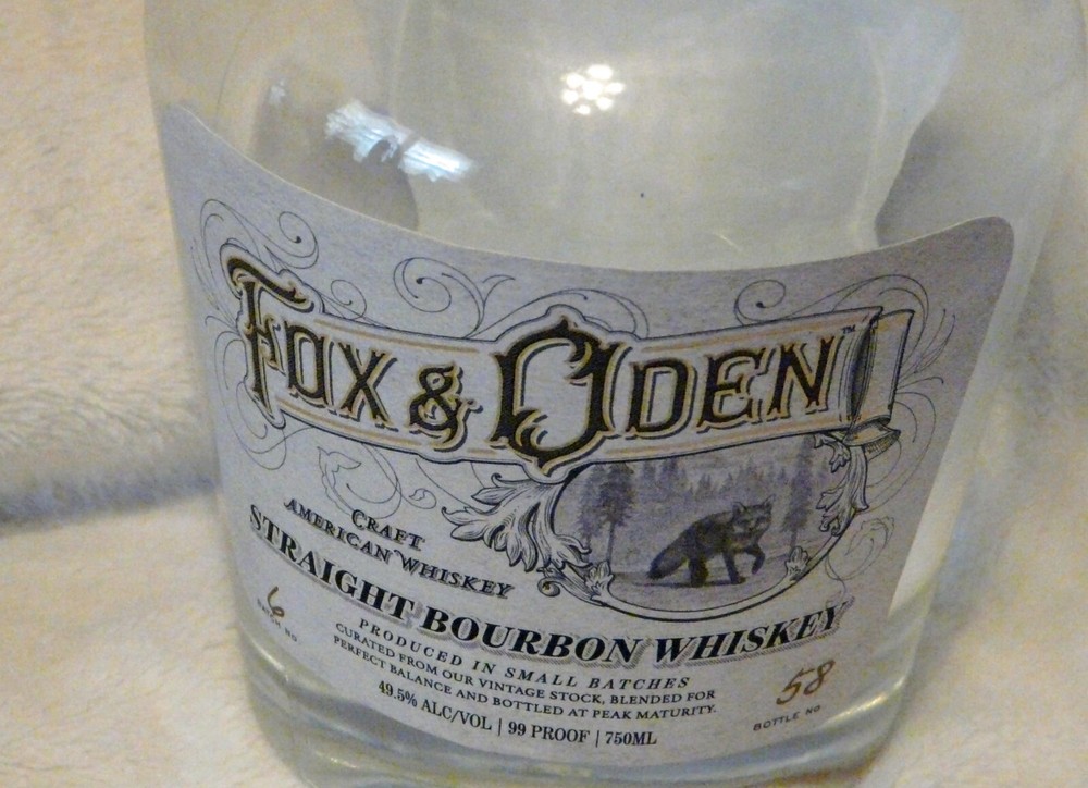 Fox & Oden Small Batch 750ml Bourbon Whiskey Bottle Batch 6 Bottle 58 Empty