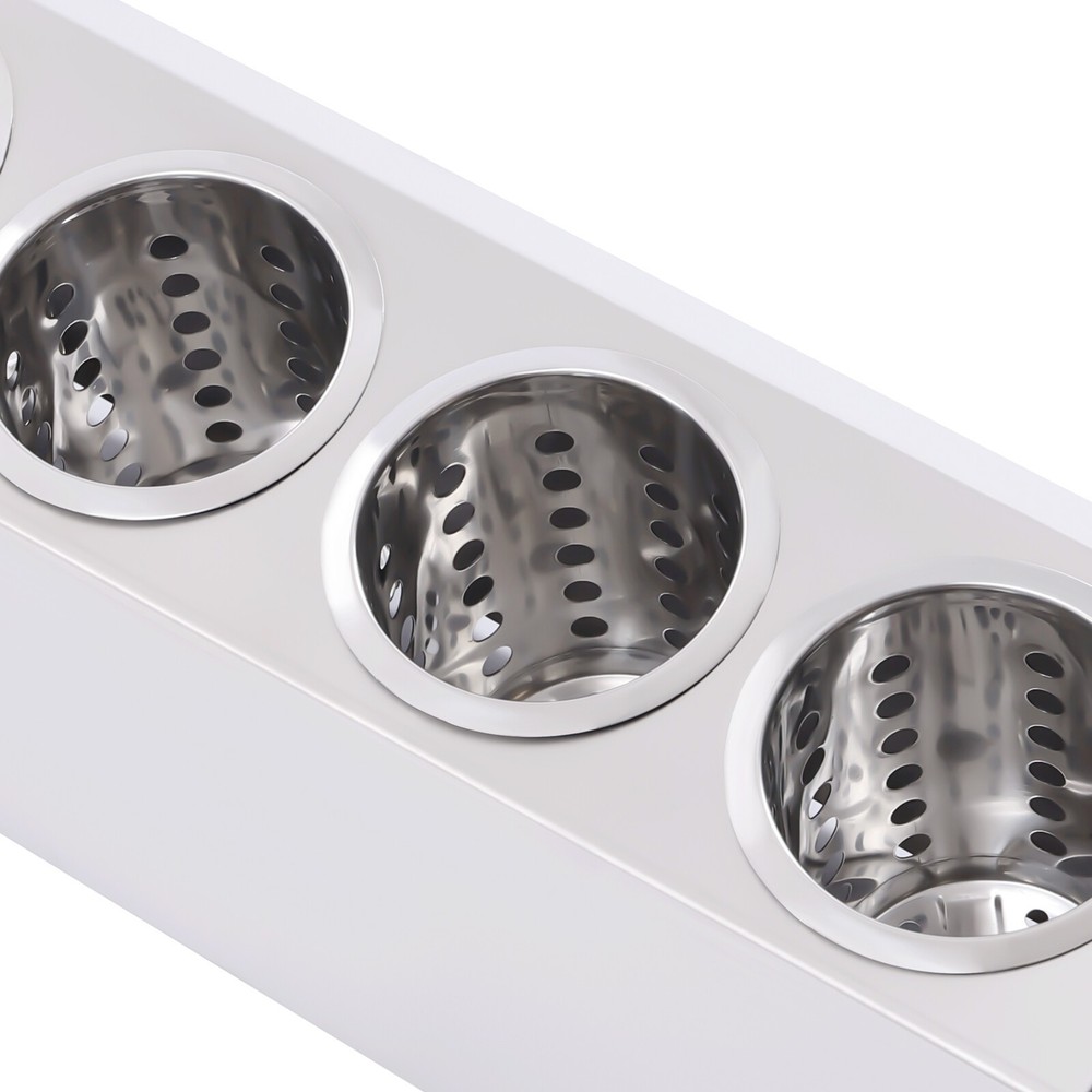 4 Storage Hole Metal Flatware Holder Removable Flatware Organizer Large Capacity