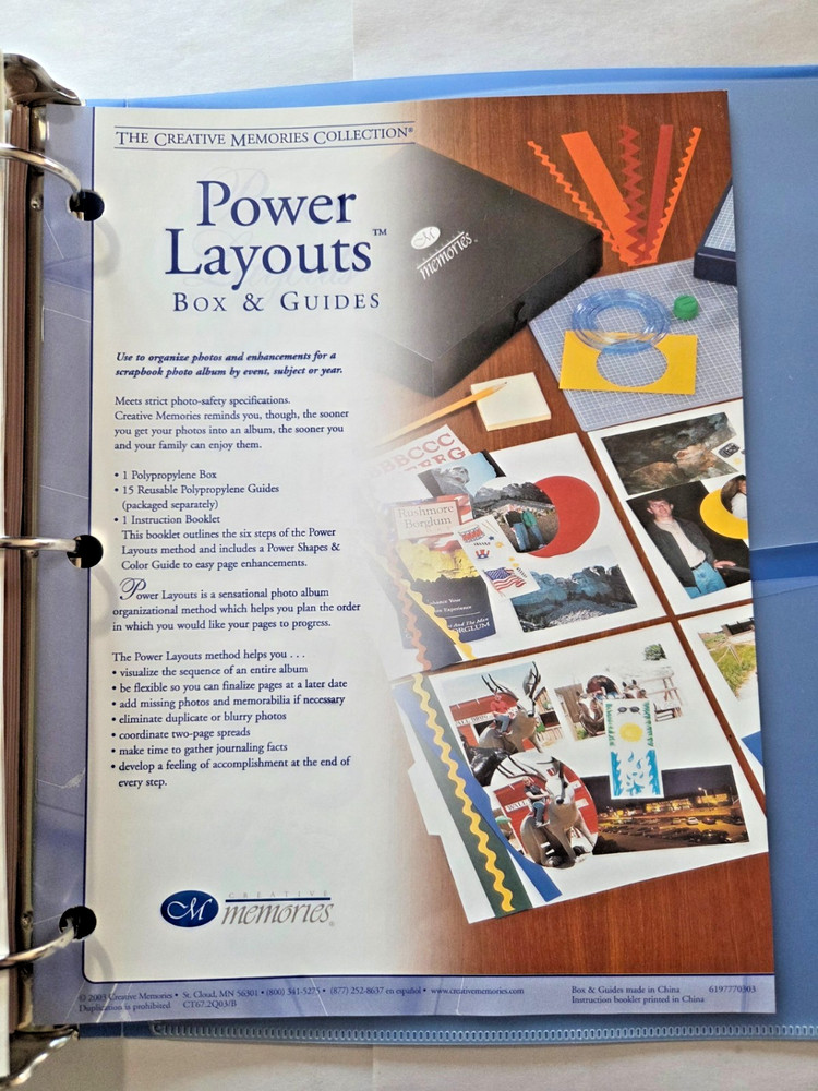 Creative Memories CM BLUE PAGE PATTERNS ORGANIZER BINDER FILLED OVER 200 PAGES