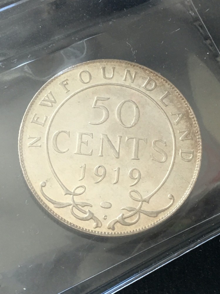 1919C Newfoundland, ¢50 Cent, ICCS Graded, **MS-64**