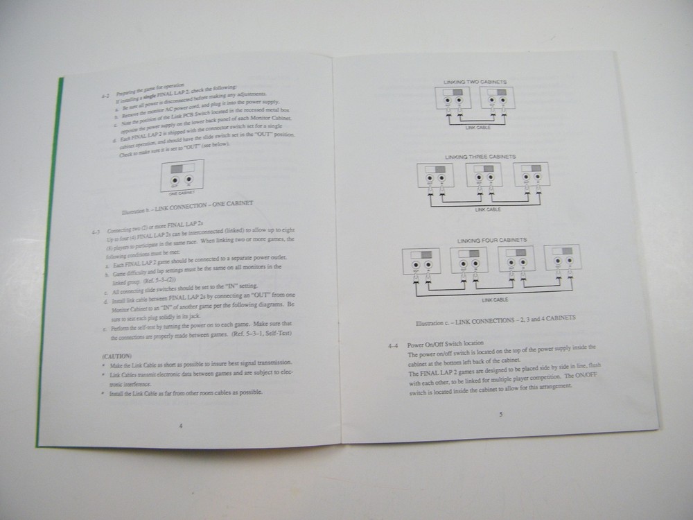 FINAL LAP TWO OPERATORS MANUAL, NAMCO AMERICA